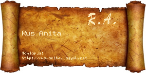 Rus Anita névjegykártya